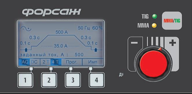 Вид панели сварочного аппарата 