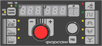 Сварочный инвертор ФОРСАЖ-502 - сложная панель
